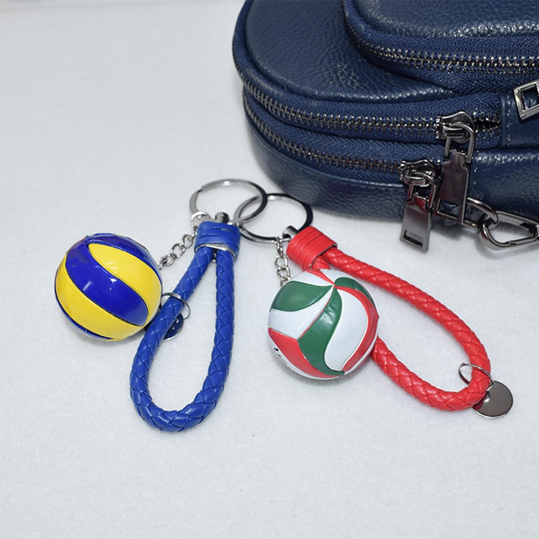 Llavero vóleibol, 2 Llaveros de Bolas Deportivas de Voleibol Llaveros de Bolas Deportivas para Fiestas Favores de La Escuela Carnaval Bolsa de Regalo para Fiestas