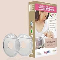 Conchas Coletoras de Leite Materno em Silicone 100% Puro, Base Flexível, 2 Unidades, Higiênicas e Esterilizáveis, para Amamentação leite materno mamilo bico seio rachadura formula pega correta