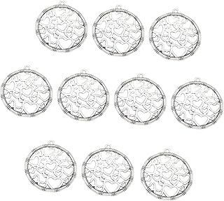 Operitacx 10pièces Pendentif Attrape-rêves Alliage Forme Cœur Breloque Pour Fabrication Bijoux Accessoire Collier Bracelet Couleur Antique