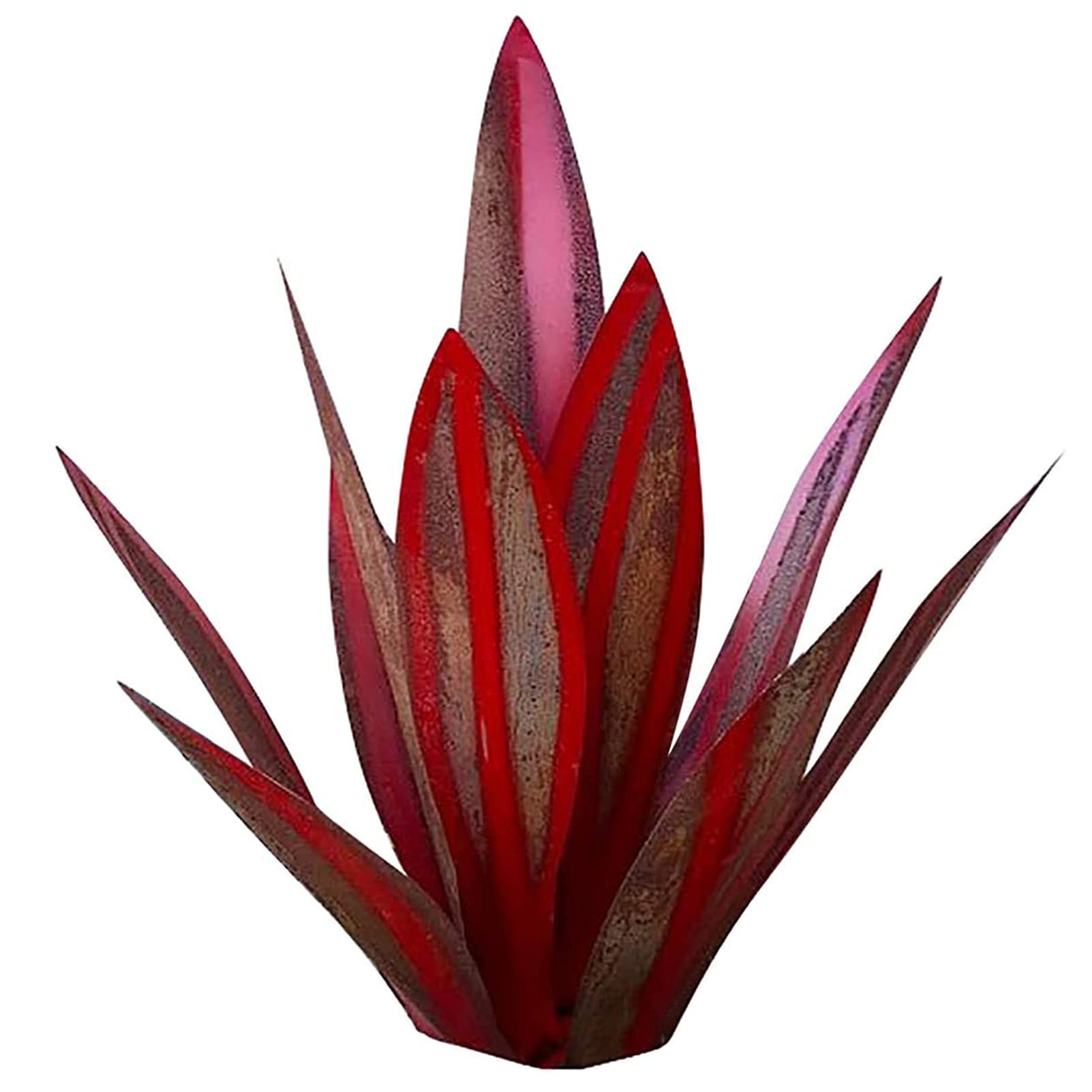 Scultura Rustica di Tequila Rossa 65cm, Arte della Pianta di Agave in Metallo Fai-da-Te, Decorazioni per Il Giardino con Basi Resistenti, Statua per Decorazione del Patio Esterno