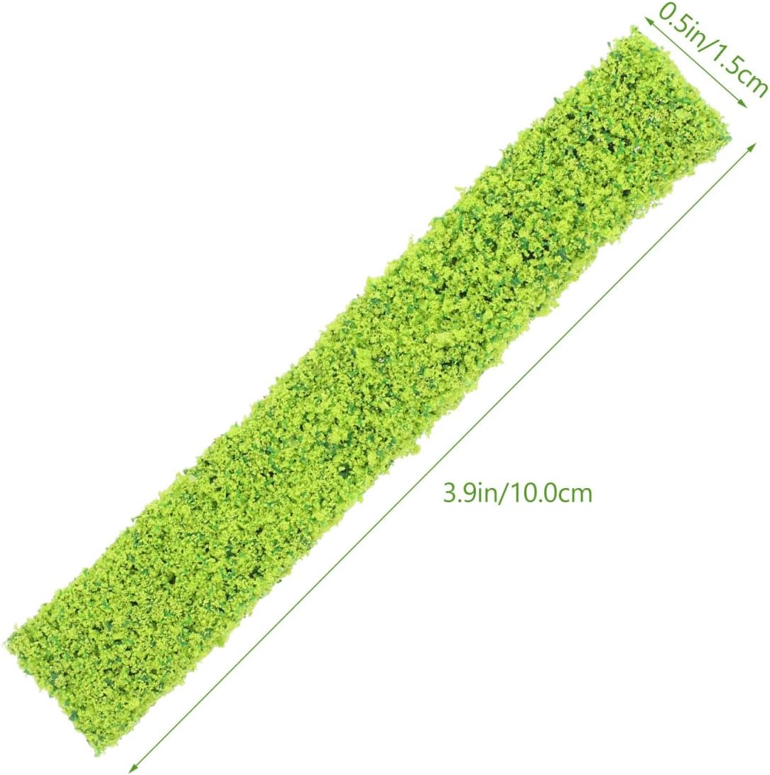 SUPVOX 20pcs Miniature Light Green Shrub Strips - Sponge Vegetation for Model Railroad, Road, Building, Fairy Garden Scenery, DIY Landscape Decoration