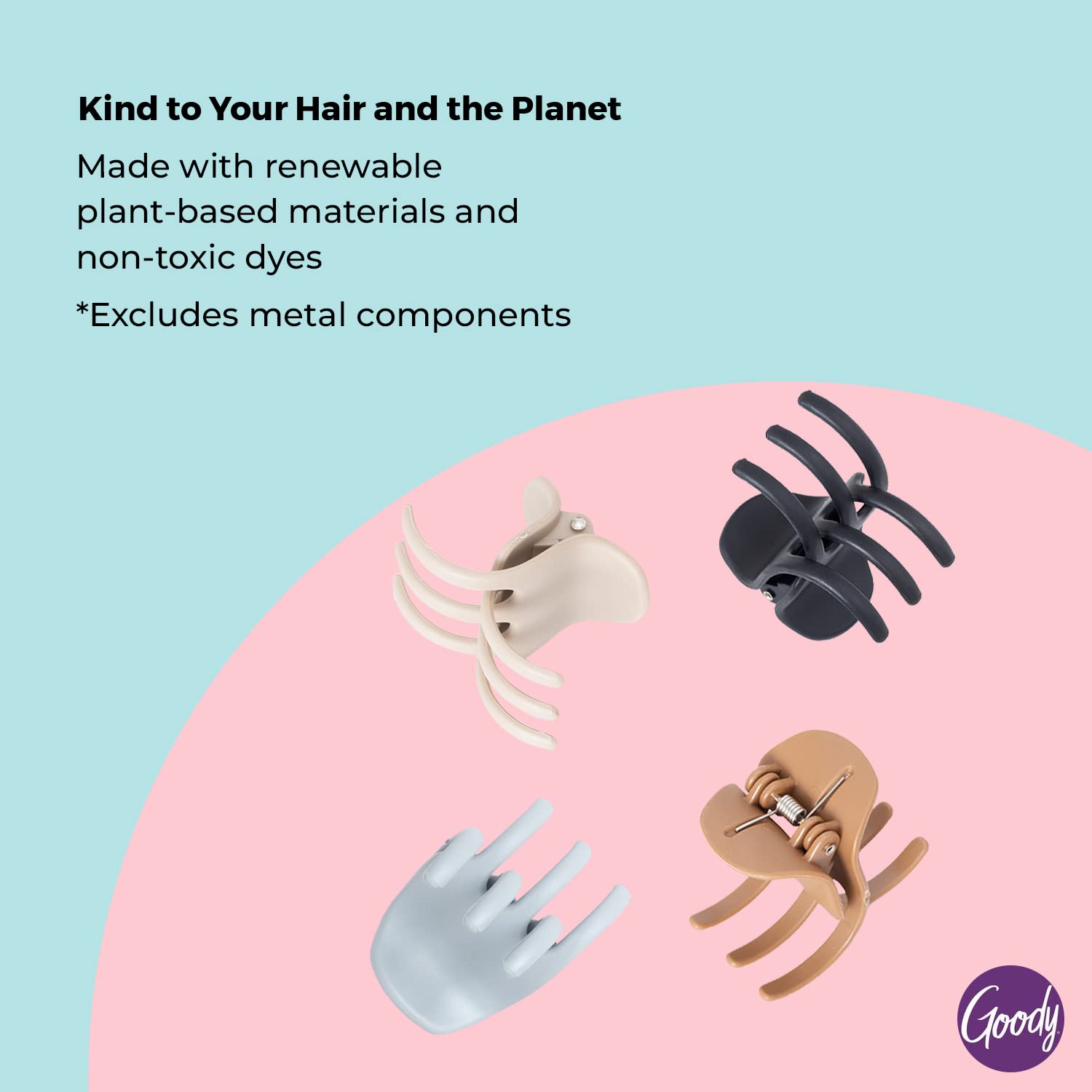 Planet Goody Heritage Medium Claw Clips - 4-Pack, Assorted Neutral Colors- For Easily Pulling Up Your Hair - Pain-Free Hair Accessories For Women, Men, Boys & Girls : Beauty & Personal Care