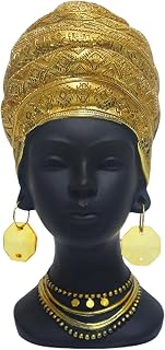 African Women Statues for Home Decor, Vintage Black Lady Art Bust Figurines, Aesthetic Shelf and Table Ornaments, Decor Accents and Gifts for Women