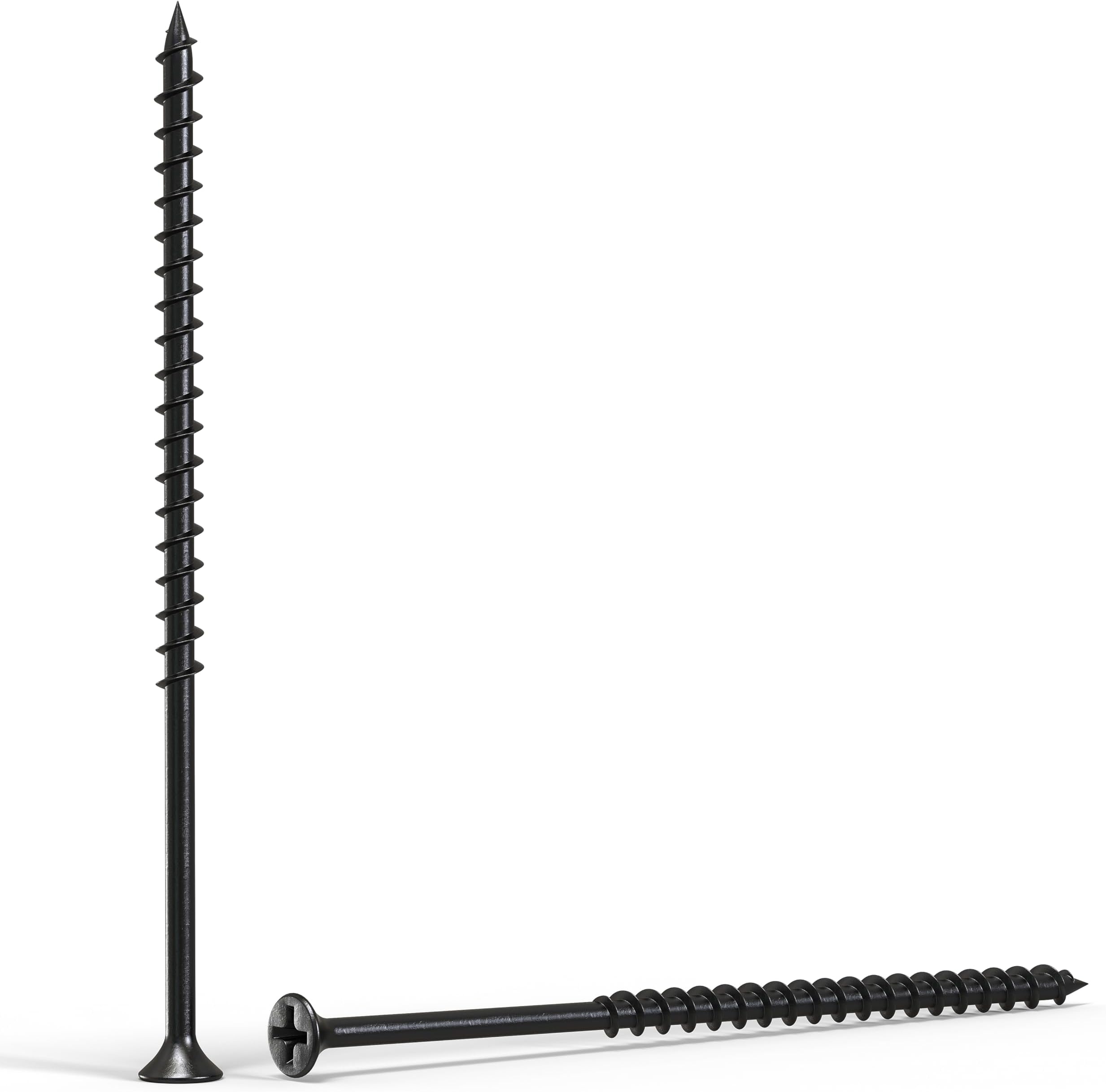 Qualihome #10 Coarse Thread Sharp Point Drywall Screw with Phillips Drive #2 Bugle Head, 1 Lb/Pound, Black, Ideal Screw for Drywall Sheetrock, Wood and More (4 Inch)