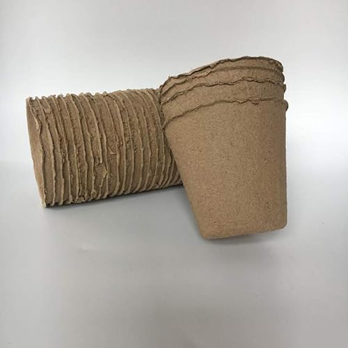 Miniatura 9 de TOPBATHY 50 macetas de turba para plántulas, macetas de vivero para plantas de semillero, bandejas orgánicas biodegradables para plantas de jardín
