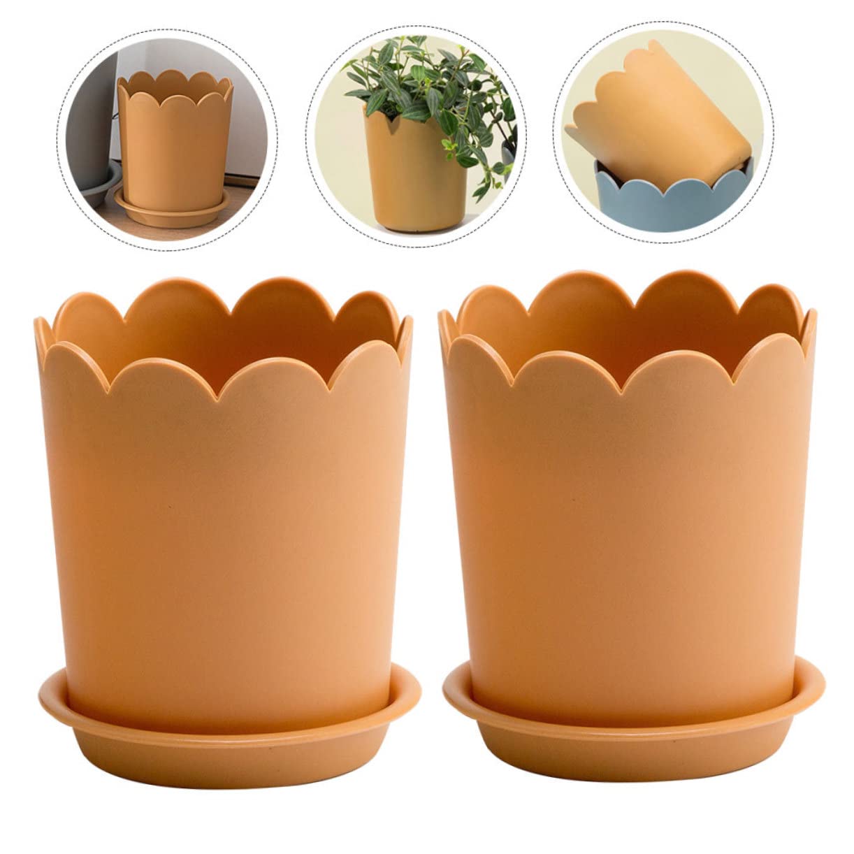 10 Kleine Blumentöpfe Mit Untersetzer – Kunststoff-Pflanztöpfe Mit Drainage, 9,5 Cm Durchmesser