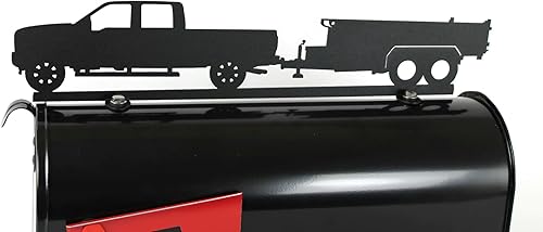 Vista 42 de Hobby, Recreation and Career Style Metal Powder Coated Mailbox Topper (Excavator, Matte Black) Negro mate,Dark Yellow,Blue,Copper,Gris-oscuro,Gloss