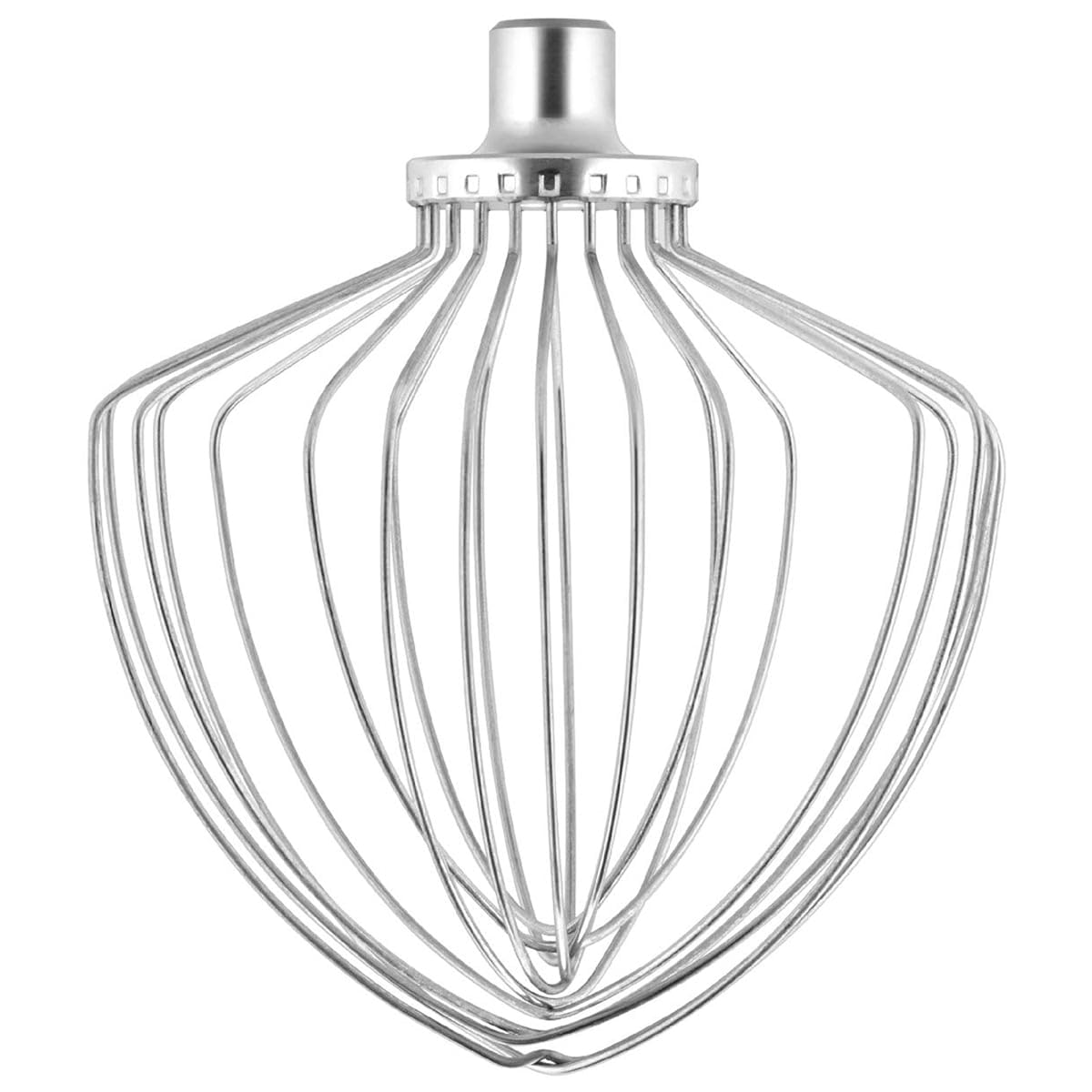 KitchenAid KSMC7QEW - Grifo elíptico de alambre de acero inoxidable para batidoras de KitchenAid