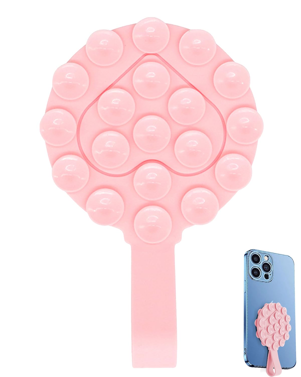 Heart Double sided Phone Suction Pad, silicone suction phone case, suction phone case, Sticky Phone Grip Suction Phone Case for Shower Mirror Fingertip Toys (Pink) (B0D8W9RLYX) Amazon Price History, Amazon Price Tracker
