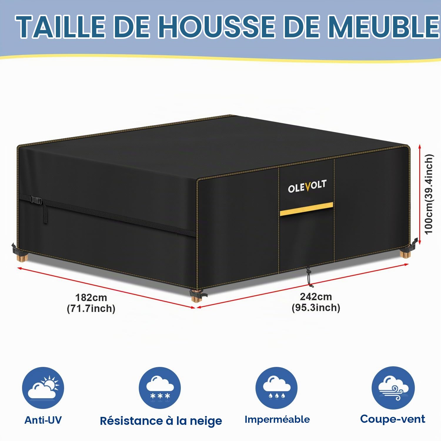 Housse Protection Salon de Jardin Imperméable Bâche Salon de Jardin