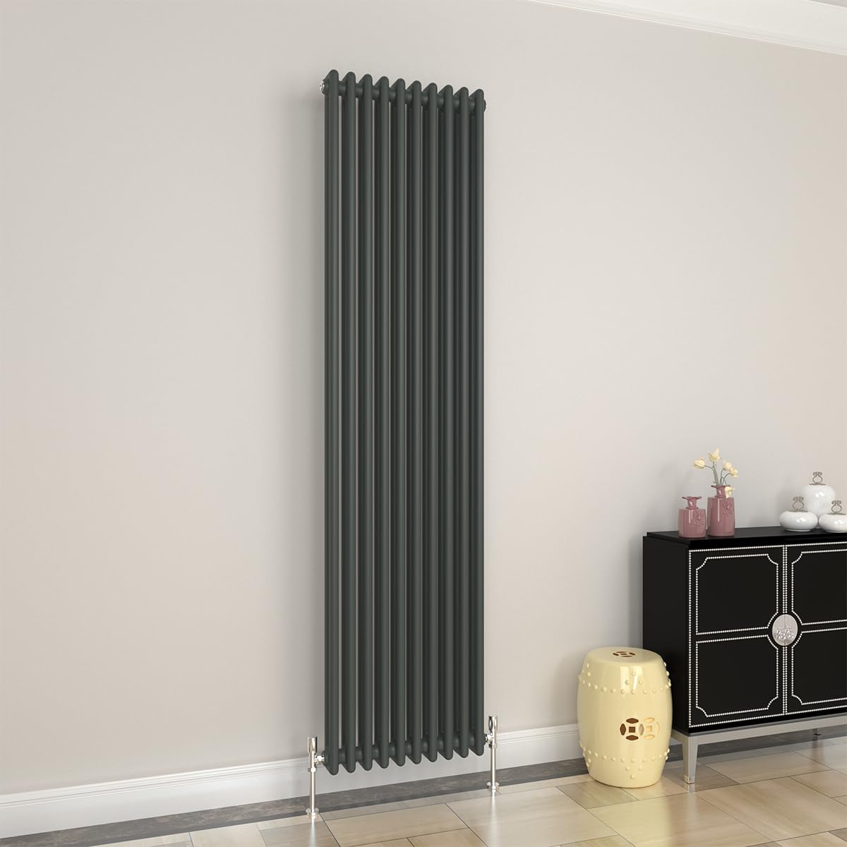 GY BathVertical Radiator Traditional 2 Column Anthracite Designer 1800x470mm Modern Cast Iron Style Central Heating Rads