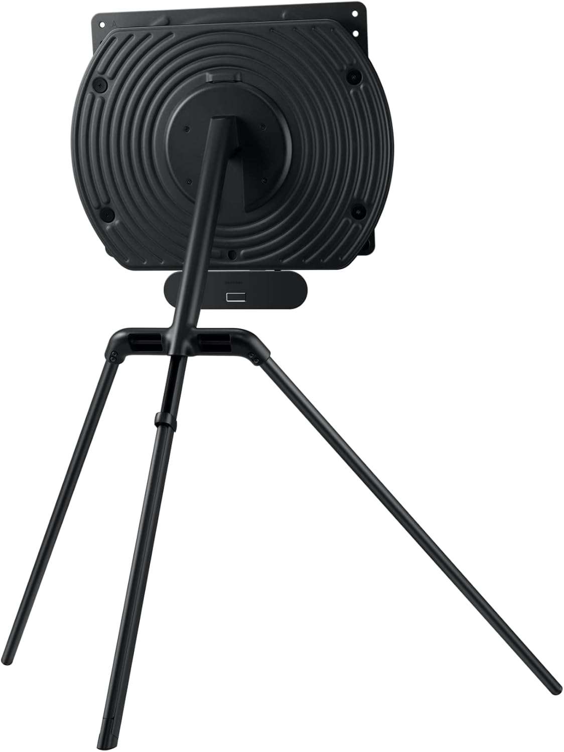 SAMSUNG Auto Rotating TV Stand with a television mounted, viewબાજુથી એડ.