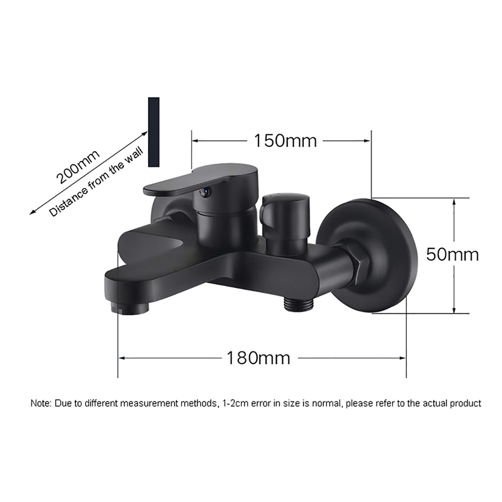 JOZZY Grifo,Grifo para bañera con Ducha de Mano Grifo para bañera de Acero Inoxidable Grifo Monomando para bañera de Doble Control Grifo Mezclador para bañera de baño montado en la Pared Grifo mez