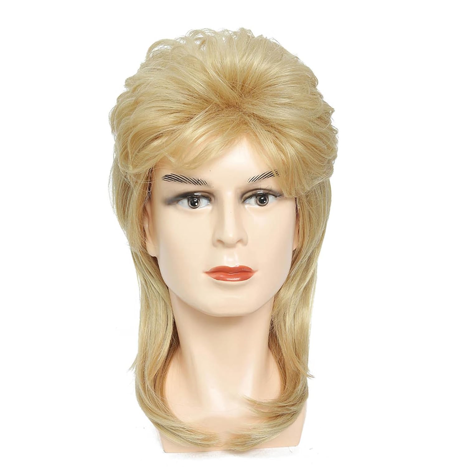 Mullet Wigs for Men Joe Dirt Emo Wig 80s Costumes Fancy Party Accessory Cosplay Wig Halloween Man x (Light Blonde) - Image 4