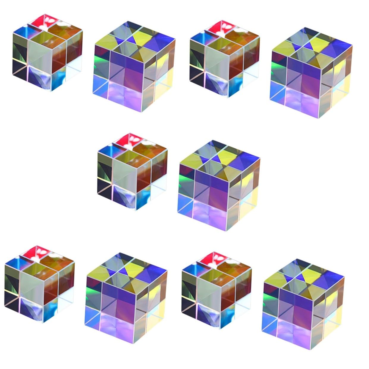 Toyvian 10piezas Prismas Ópticos De Cubo Diseño Para Enseñanza Física y Experimentos Educativos Separación De y Reflexiones Precisas Accesorios Creativos Para Fotografía y