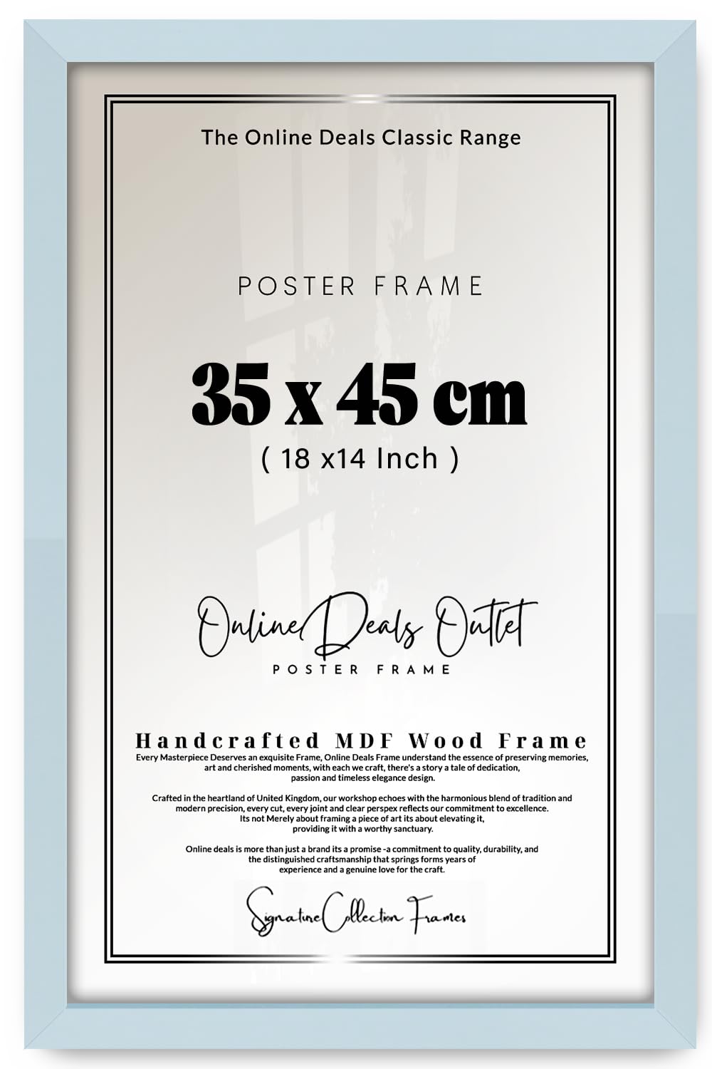Online Deals | MDF Poster Frame (35 x 45 CM) 35 for Cultural Artifacts, Religious Prints & Vintage Art, Stylish MDF Wood Finish, Easy Hanging Hooks [ Light Grey ]