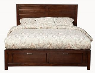 Alpine Furniture Panel Bed, Double, Cappuccino