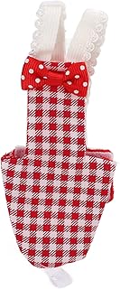 Bird Clothes, Washable Red Plaid Cotton Cloth Bird Diaper with Elastic Band Waterproof Liner for Pet Bird Parrots Macaw Cockatiel