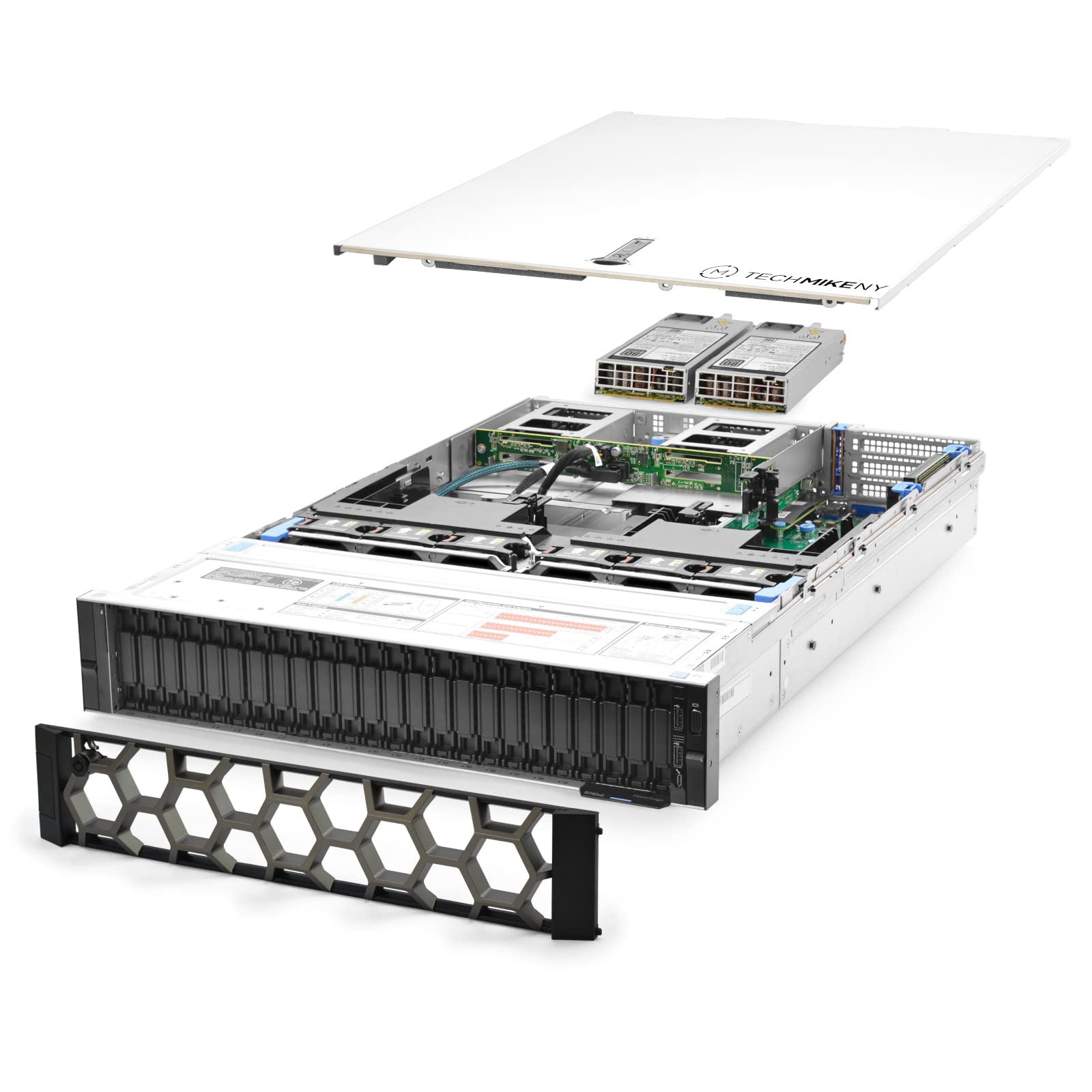 TechMikeNY Server 3.20Ghz 16-Core 384GB RAM 24x Caddies Bezel PowerEdge R740xd NVMe (Renewed)