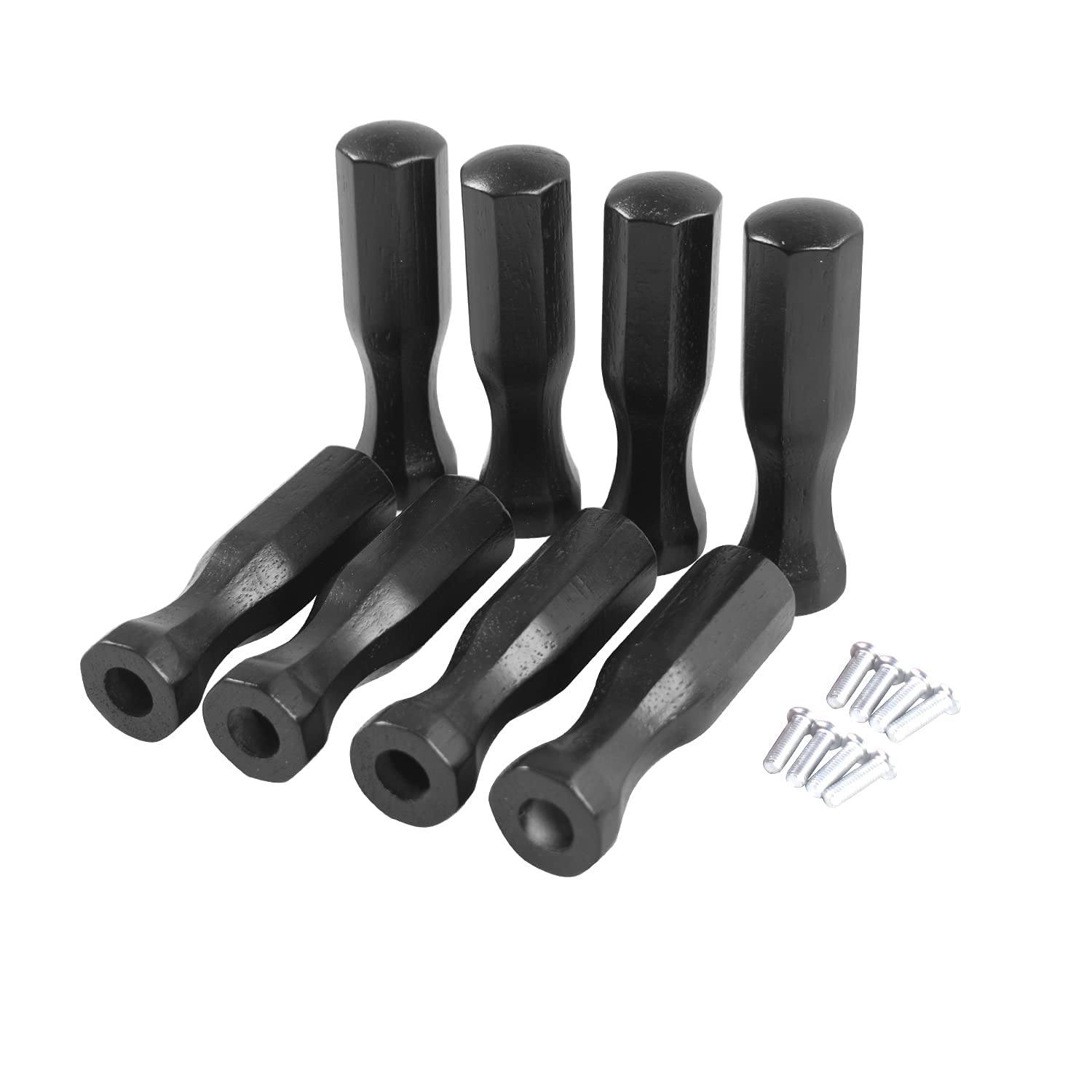 Poignées En Bois Massif Pour Baby-foot - Lot De 8, Diamètre Intérieur 16 Mm, Rainures Antidérapantes, Vis Incluses