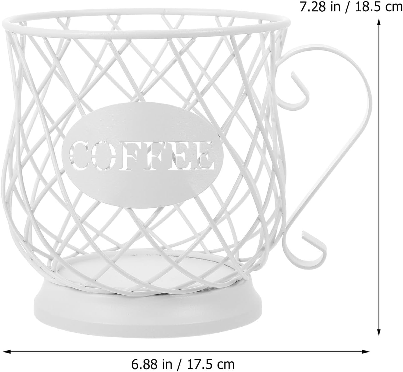 DOITOOL Metal Coffee Pod Basket Holder for Countertop Storage White Coffee Capsule Organizer with Large Open Mouth Flat Bottom Protection Premium Metal