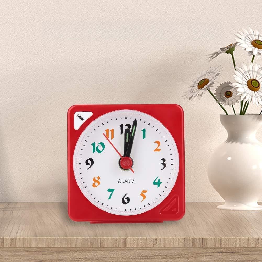 Jelquix LED Travel Alarm Clock Portable Quartz Snooze Function for Home Office Dormitory Red (Red)