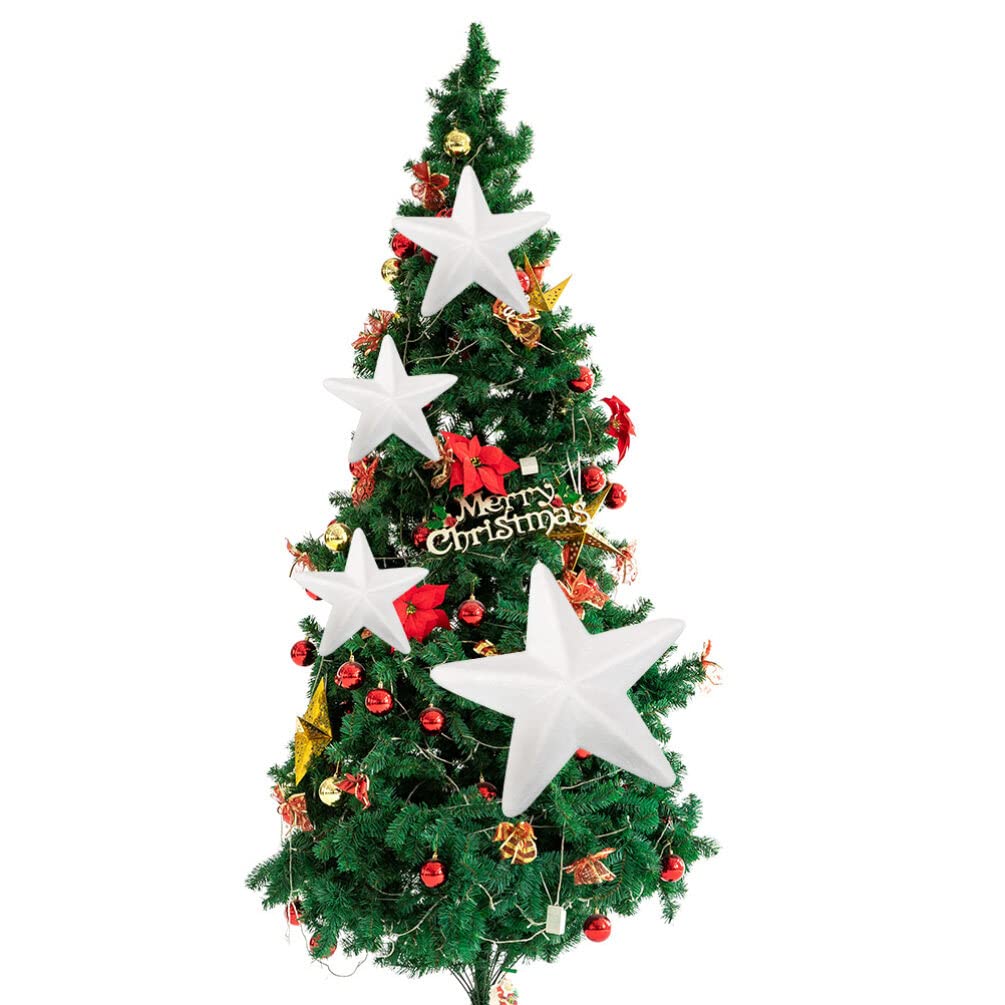 10 Pezzi Decorazioni Natalizie a Forma di Stella in Schiuma Bianco per Addobbi Casa e Albero di Natale, Alta Densità e Uso Sicuro, per Feste e Progetti Fai da Te