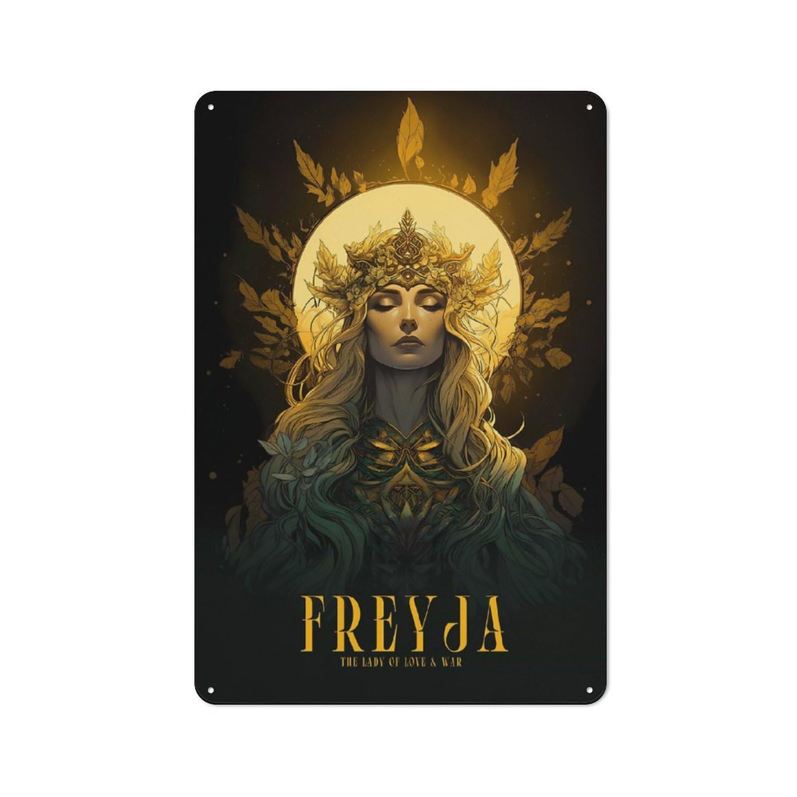 Freyja Retro Metal Plaque 30x20cm for Lounge Or Reading Corner, for Vintage Wall Decor Fans, for Themed Room Decoration
