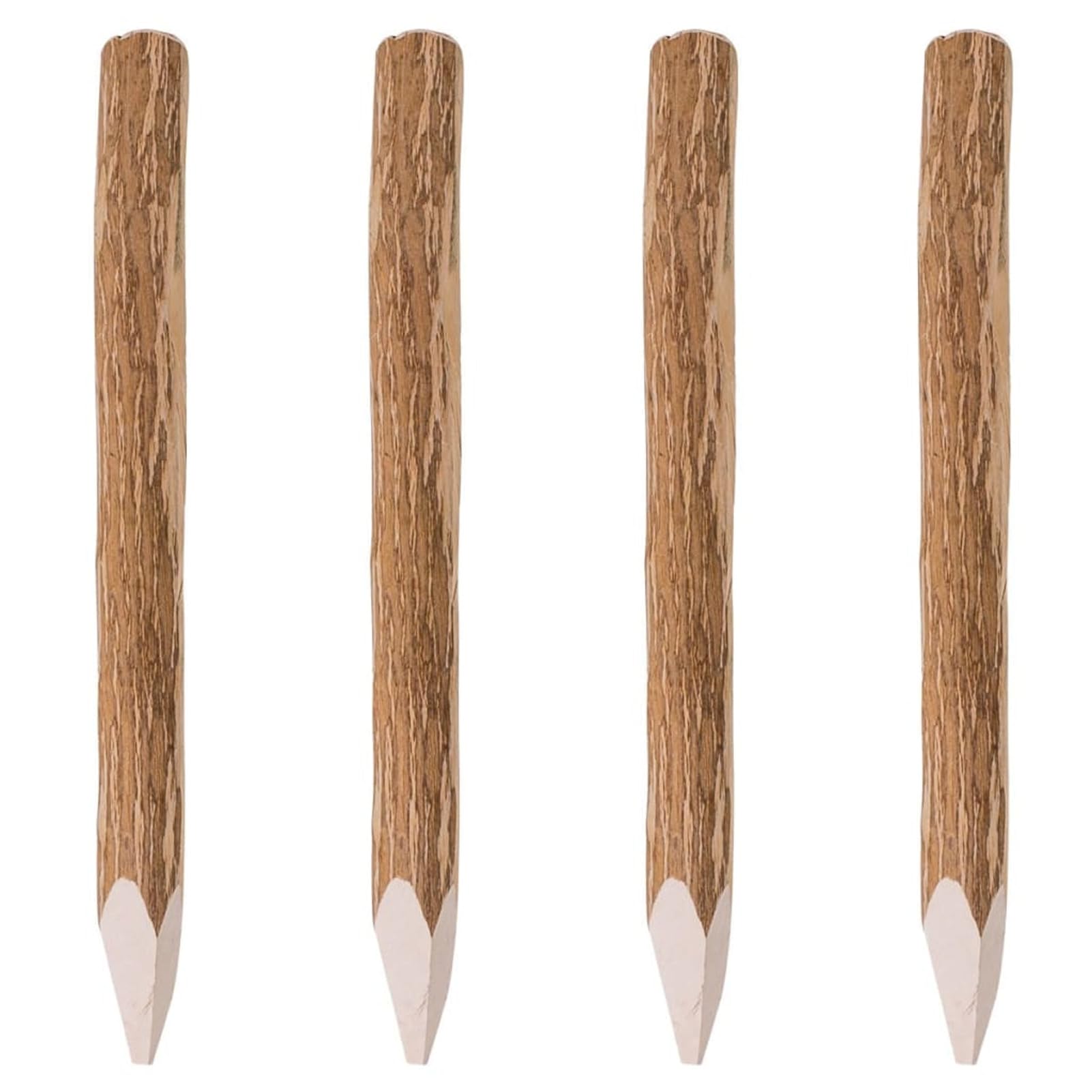 Homgoday Postes de Valla Puntiagudos 4 uds Madera de avellano 90 cm