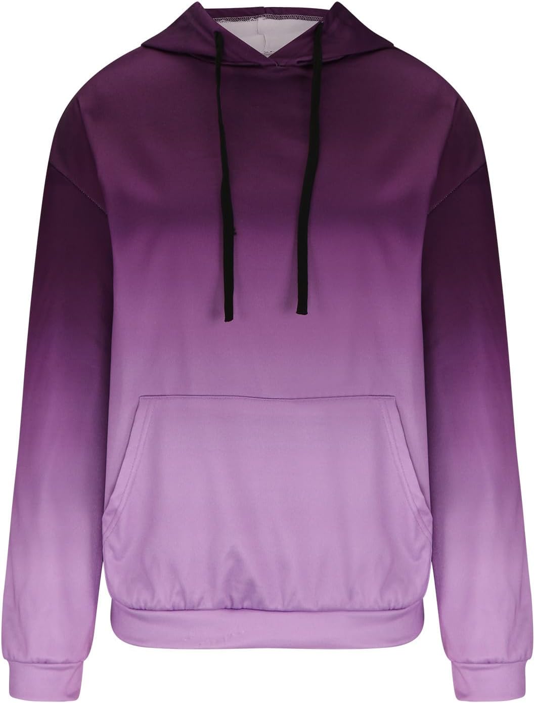 Womens Ombre Hoodie Sweatshirt Long Sleeve Pullover Casual Gradient Comfortable Hooded Top with Kangaroo Pocket