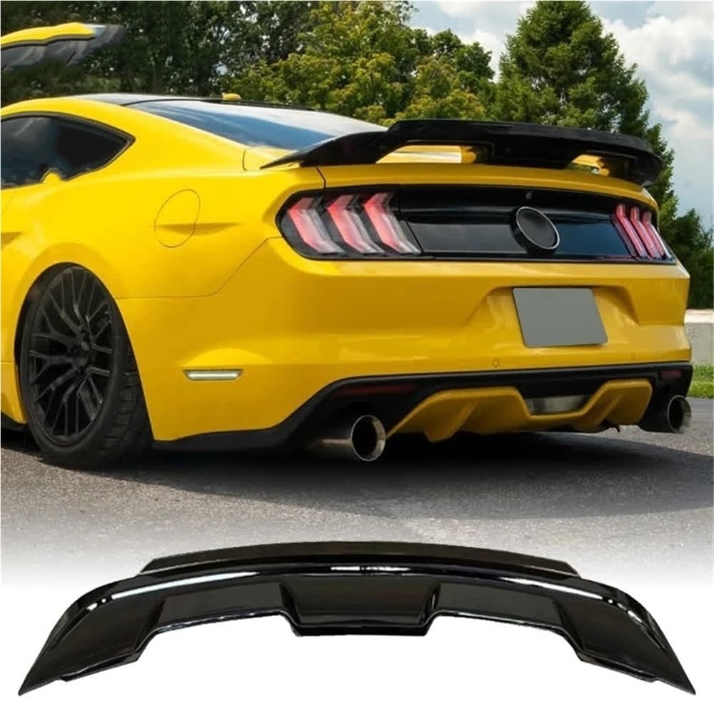 Tylny Spoiler Mustang kompatybilny z Fordem 2015-2021 Mustang ABS GT500 Style skrzydło spoilera bagażnika W/dymna klapa Gurney wiklinowy Bill Coupe skrzydło