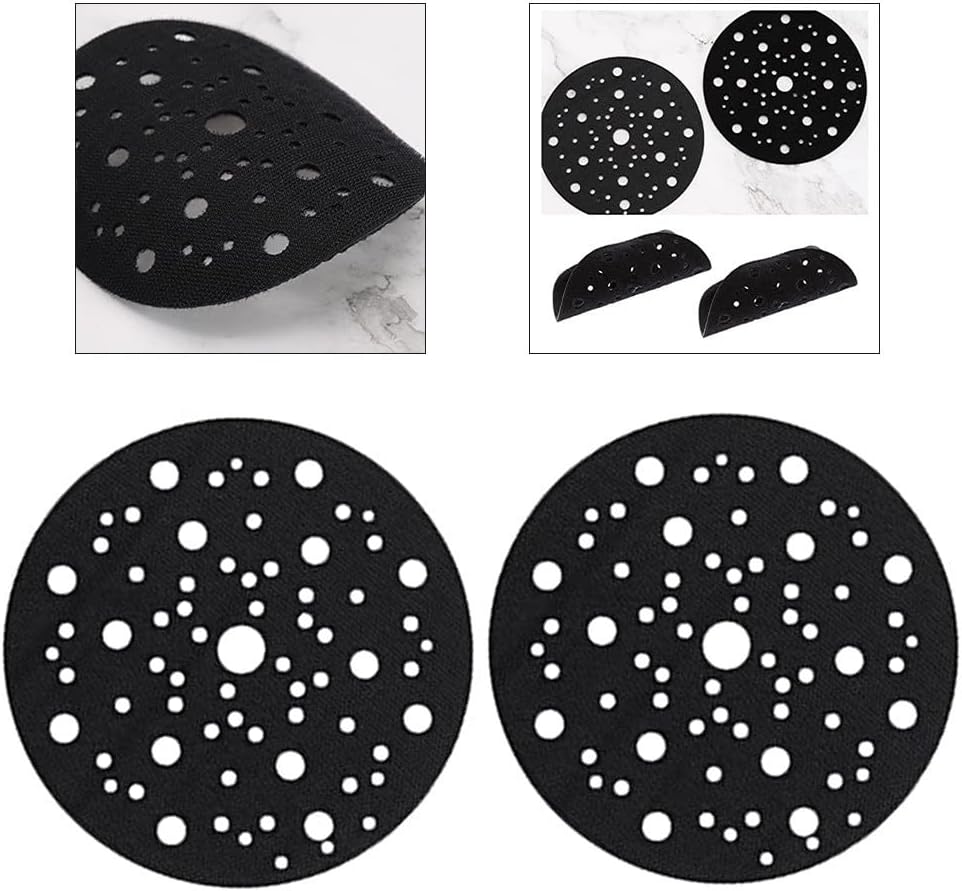 150mm 67-Hole Velvet Hook Protection Disc for Polishers & Sanders – Soft Flexible Interface Pad for Sanding Discs, Protective Backing Pad Protector (2-Pack)