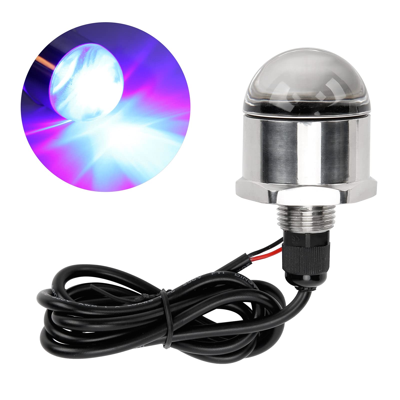 Aramox 12V Bleu 9LED Lumières LED Marines pour Bateau Sous-marin, Lumière de Bouchon de Vidange 1200lm 1/2in NPT Lampe Sous-marine Sillage de Marée Lumière LED Sous-marine pour Bateau Bateau Marin