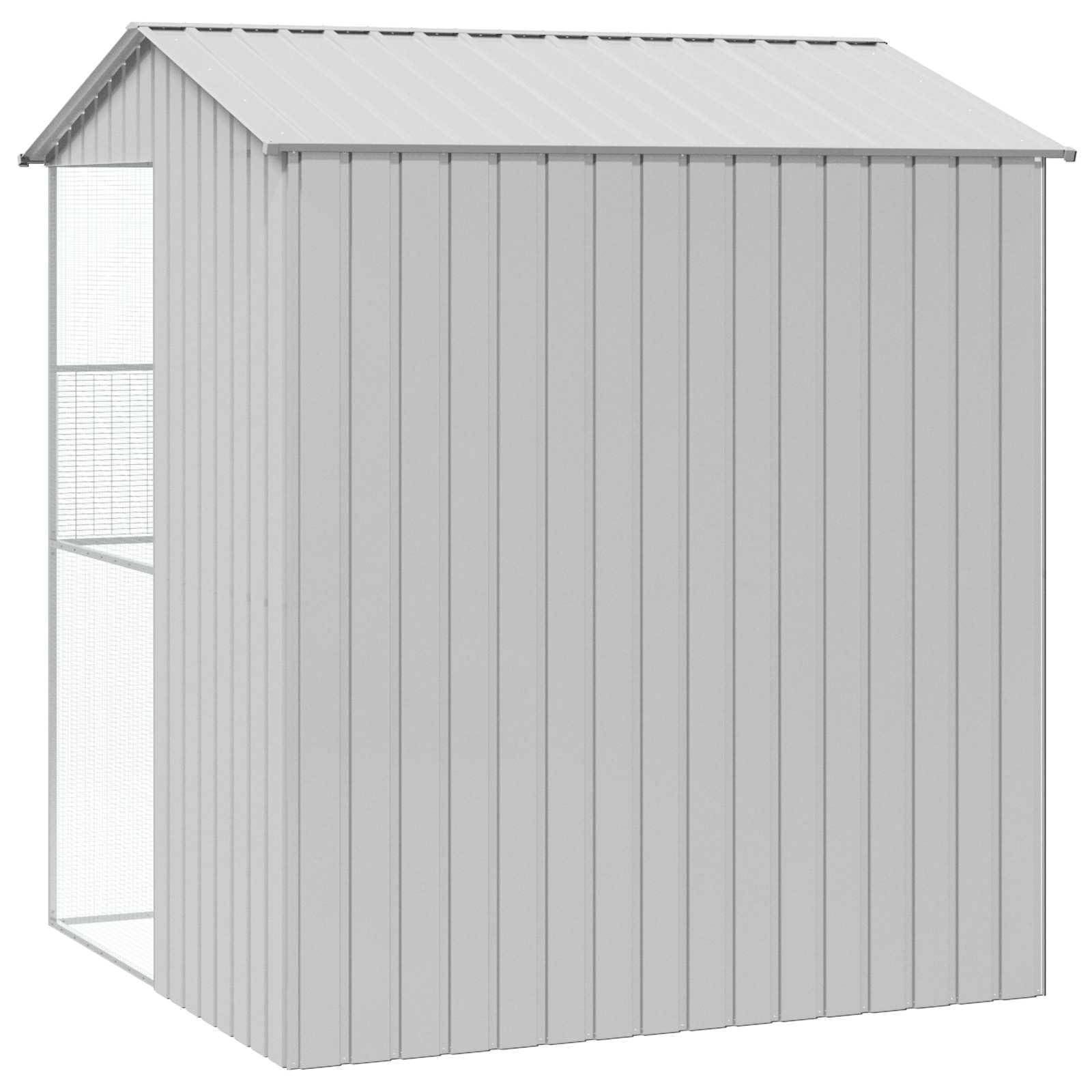 Vogelkäfig Grau 215 x 210 x 247 cm Verzinkter Stahl,Tier- & Haustierbedarf,Haustierbedarf,Vogelbedarf,Vogelkäfige & -ständer,Grau,68.7 kg-3325175