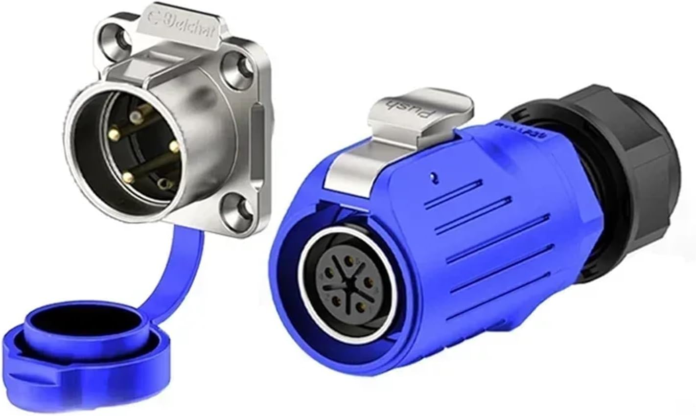 EW-LP20 Quick Locking Circular Female Male Socket M20 2 3 4 5 7 9 12 Pin Panel Electric Connector IP68 Automotive Adapter(5 Pin Male Socket)