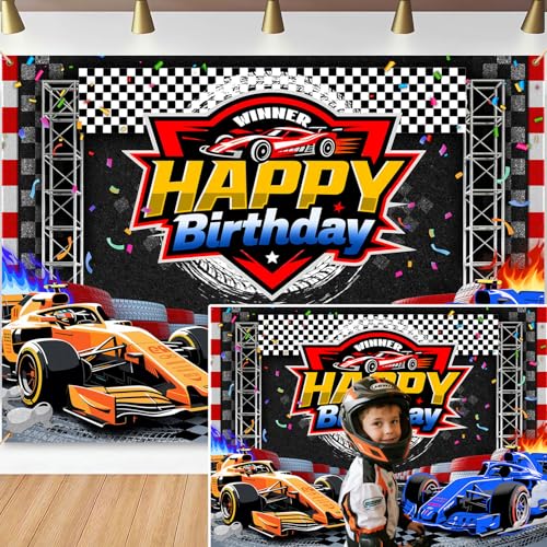 Fondo de cumpleaños coche de carreras 7x5 pies miniatura 5