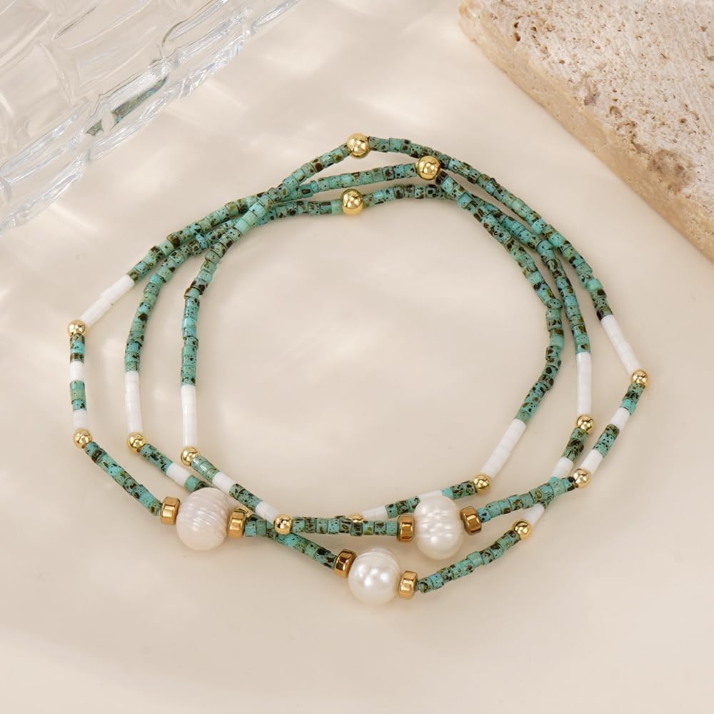 Aventurine Pearl Beaded Stackable Bracelet for Women,3PCS/set Stack Green Beads Bracelet Charm Jewelry Gifts Friendship - Image 7