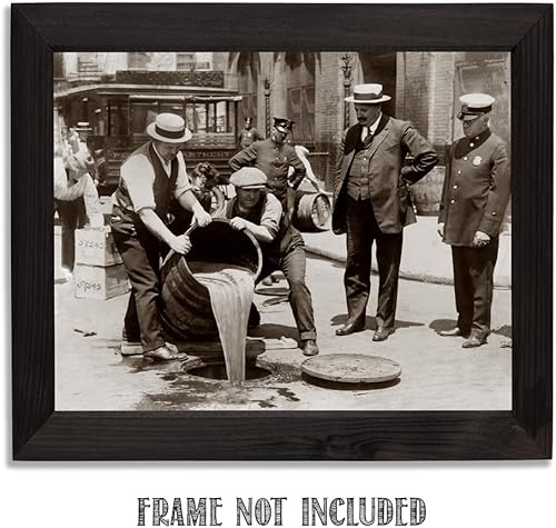 Miniatura 5 de Dump It All Póster sin marco de 11 x 14 pulgadas, fotos retro vintage de los años 20 para bar clandestino y contrabandistas. Fotografía en blanco y