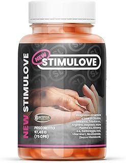 Hyper New Stimulove 75CPR - Integratore sessuale uomo con Maca Peruviana, Citrullina, Tribulus, Arginina, Vitamina E, Ginseng e Zinco - Energizzante Benessere maschile Virilità Vigore Made in Italy