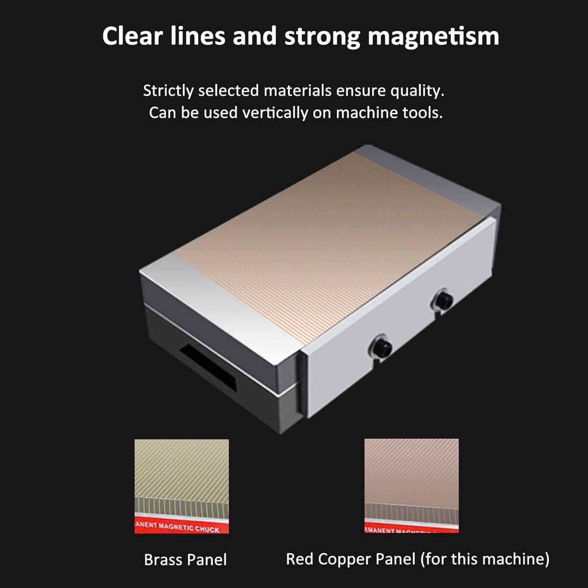 Mandrin magnétique permanent avec ventouse en cuivre rouge, 0,5 ± 1 mât magnétique, force d'aspiration 150 N/Cm2, clé incluse, idéal pour les applications de maintien (70 x 150 mm)