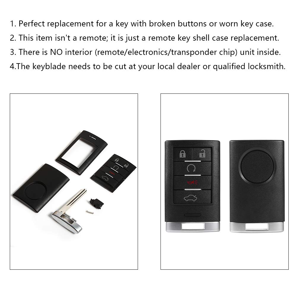 Sostituzione 2 Pulsante Keyless Entry Remote Key Fob, Smart Key Shell Case Blade per SUZUKI Vitara Swift Ignis SX4 Liana Alto Nero