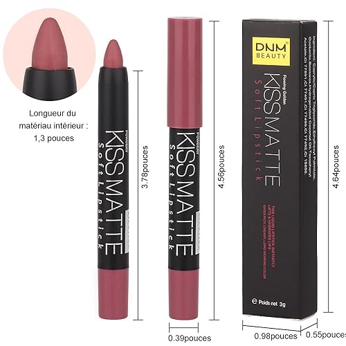Miniatura 160 de evpct Juego de 3 lápices y lápices labiales mate de color rosa natural claro, lápiz y lápiz labial, juego de lápiz labial y delineador de labios a
