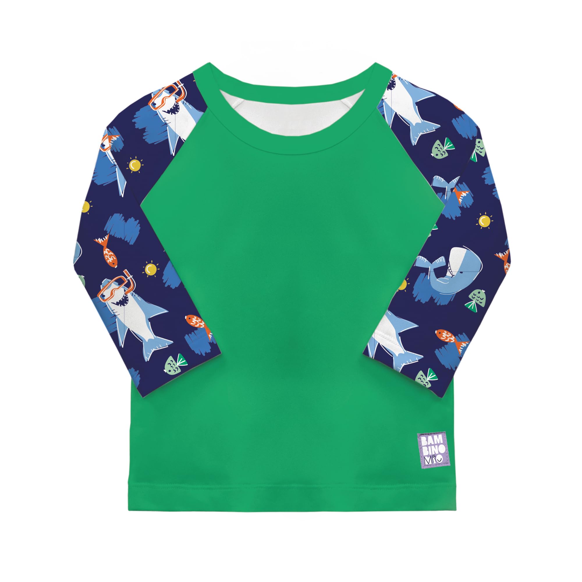 Bambino Mio Baby and Toddler UPF 40+ Long Sleeve Swim Rash Top, 0-6 Months, Ocean Explorers, Boys and Girls