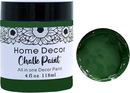 DGAGA 4OZ Green Furniture Paint Cream Matte Finish Wood Cabinet Sea Blue Chalk Paste Odorless No Sanding DIY Home Decor Chalk Paint For Wooden Furniture, Crafts, Table, Chair