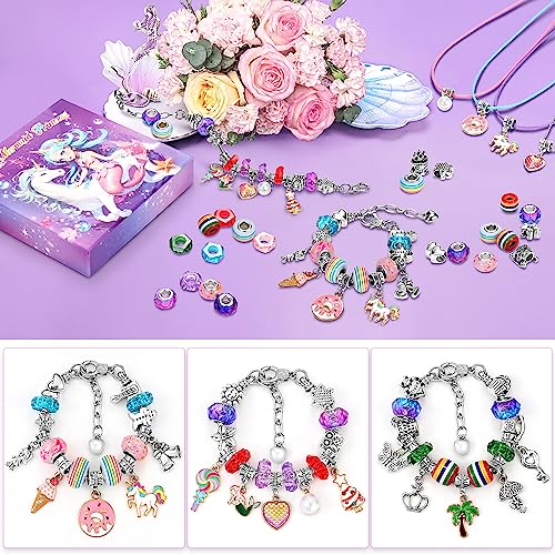 Tomylv Charm Bracelet Making Kits Jewellery Kit for Girls Arts and Crafts Kids DIY Craft Gifts 4-12 Year Old Birthday Christmas Teens Children, A-Purple - Image 7