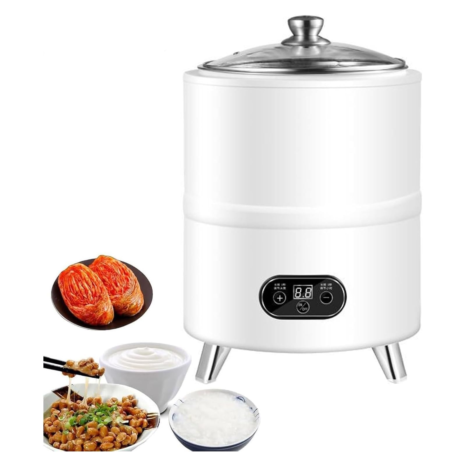 GXGSDM Smart Constant Temperature Yogurt Machine, 8L Home Yogurt Incubator Electric Fermentation Machine, With Time And Temperature Control, For Fruit Vinegar, Yogurt, Rice Wine(White)