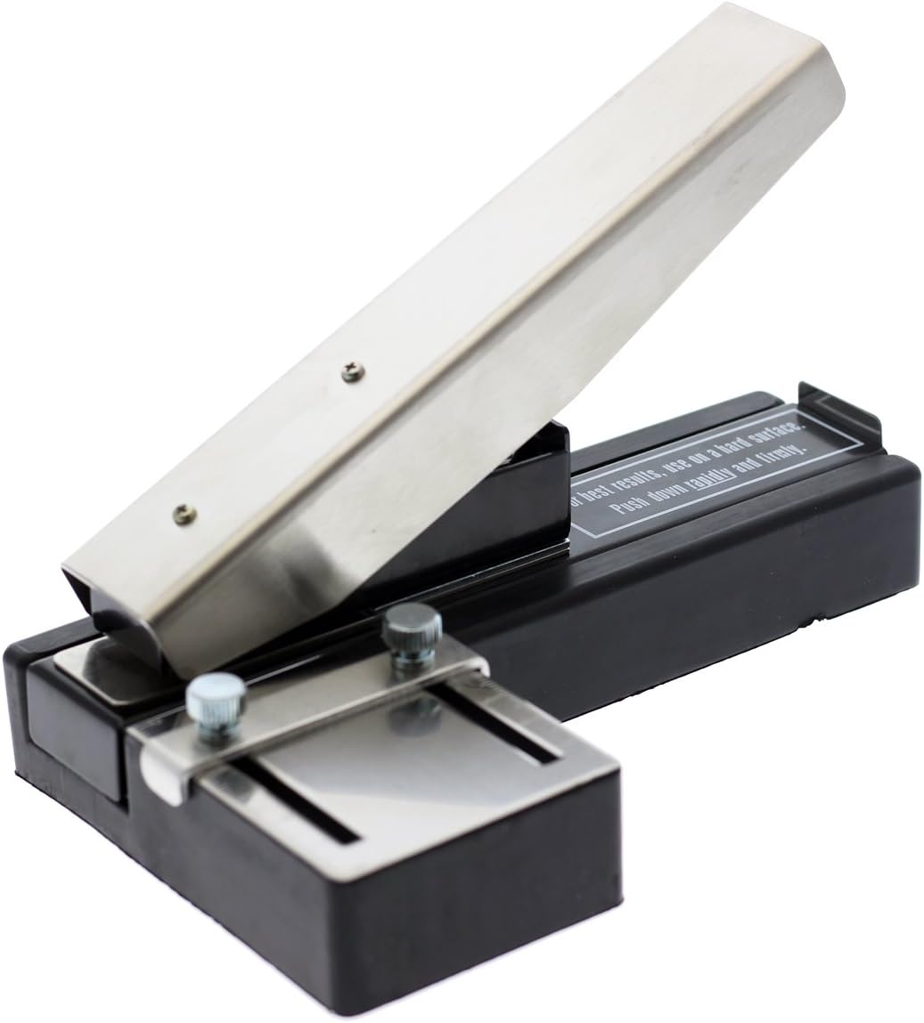 Heavy Duty Stapler Style ID Badge Slot Hole Punch (Rectangle) - with Adjustable Guides and Non-Skid Base for PVC & Plastic and Laminated Paper Cards by Specialist ID