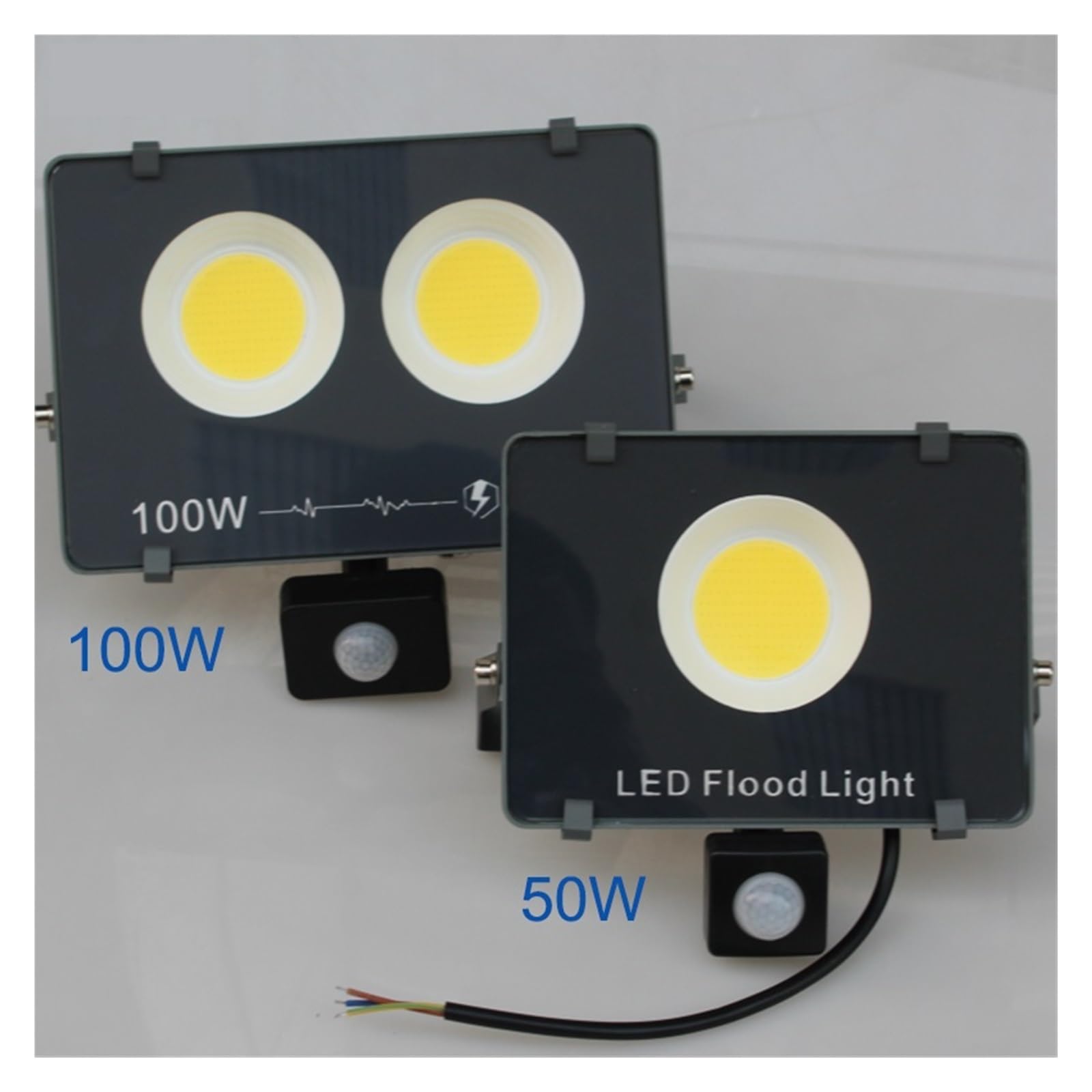 Reflektory LED na zewnątrz, Reflektor LED LED Lampa Indukcyjna PIR 30W 50W 100W Wewnątrz I Na Zewnątrz Korytarz Or Ścieżka Czujnik Ruchu Oświetlenie Powodziowe na podwórko, parking, patio, plac zabaw
