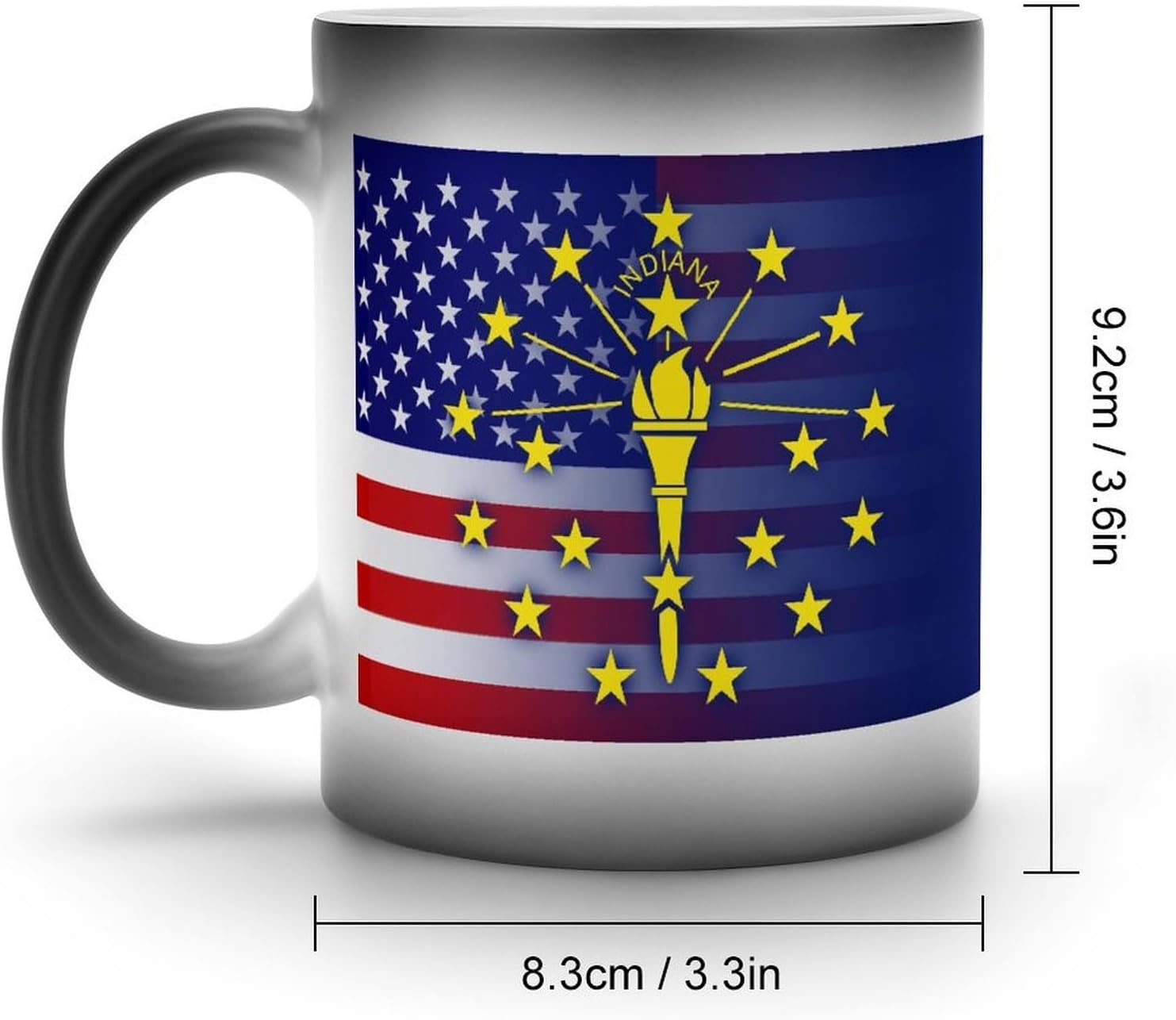 U.S. And Indiana State Flag Funny Color Changing Coffee Mug Ceramic Magic Cup Personalized Discoloration Tea Mugs