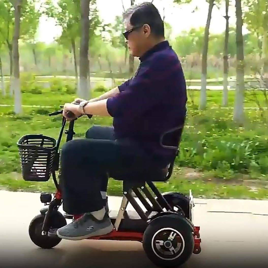 Patinete móvil Senior de 3 ruedas - Diseño plegable con cesta y cargador.